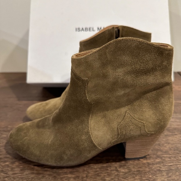 Isabel Marant Dicker Western Ankle Boots in Taupe Suede - Size 37 - Picture 4 of 5